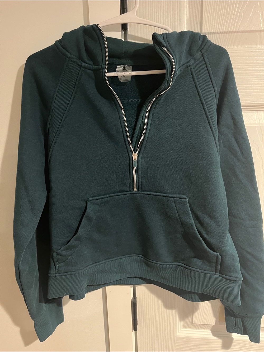 Danskin Teal Half-Zip Hoodie with Kangaroo Pocket